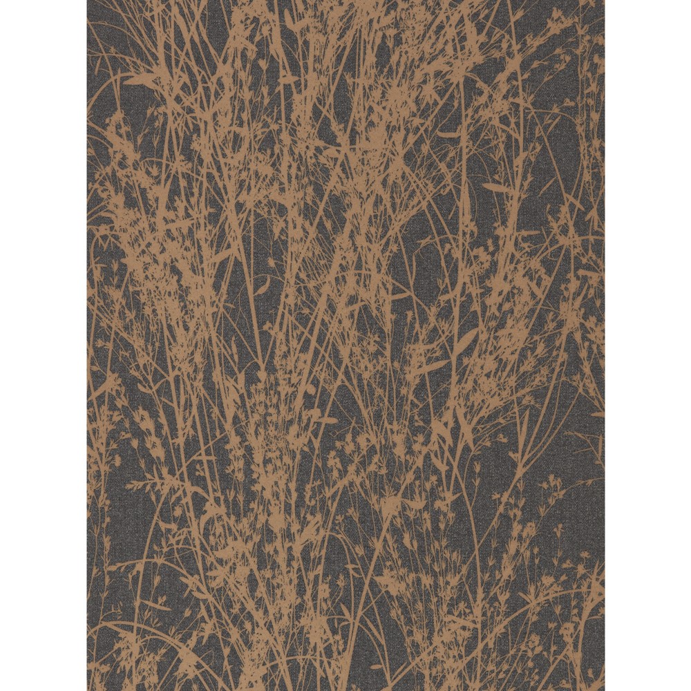 Meadow Canvas Wallpaper 215696 by Sanderson in Bronze Charcoal